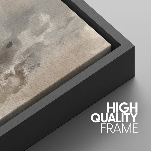 Miniatura 63 de SIGNWIN Lienzo enmarcado para pared, arte con pinceladas de flujo neutro en tonos beige abstractos, ilustraciones, arte moderno, decorativo