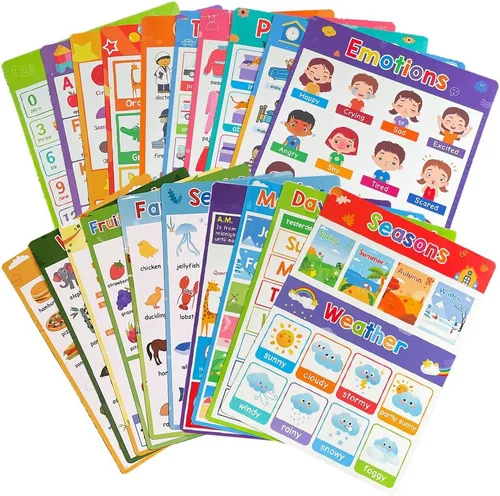 Miniatura 15 de Lachilly Primer Fun - Póster de aprendizaje - Perfecto para la educación de niños pequeños, actividades de aprendizaje de preescolar y jardín