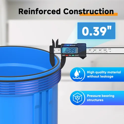 Miniatura 3 de PUREPLUS Carcasa de filtro de agua para toda la casa, carcasa universal de cartucho de sedimentos de 10 "x4.5", sistema de prefiltración