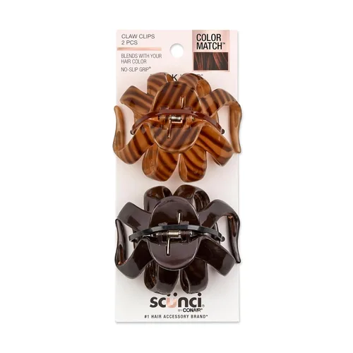 Scunci by Conair - Pinzas de garra para mujer, accesorios para el cabello para mujer, pinzas para cabello grueso, clip de garra, color negro y Negro