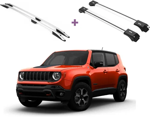 Miniatura 11 de ERKUL Barras transversales de techo para Jeep Renegade 2015-2023 Barras transversales de aluminio con bloqueo antirrobo para techo Compatible