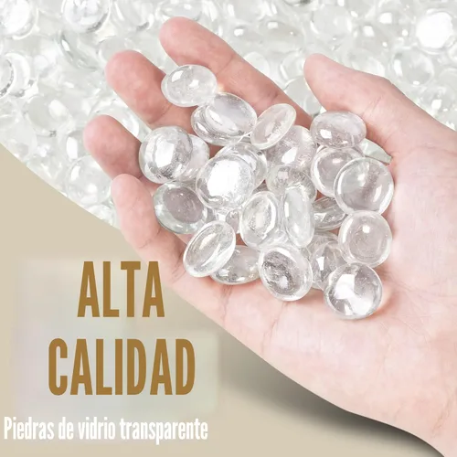 Miniatura 7 de Artículos para el hogar. Canicas claras, guijarros para jarrones, 5 lb, 500-600 piedras, de fondo plano, parte superior redonda, rocas de vidrio