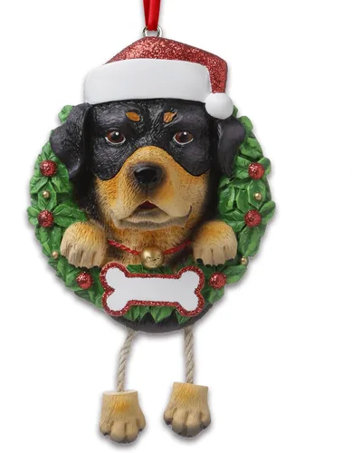 Miniatura 8 de Adornos de Navidad personalizados 2024 por Elves - Corona Rottweiler para amantes de los perros, regalos personalizados para la primera Navidad