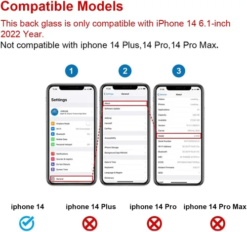 Miniatura 2 de Reemplazo de vidrio trasero OEM para iPhone 14 6.1 pulgadas con kit de herramientas de reparación (azul)