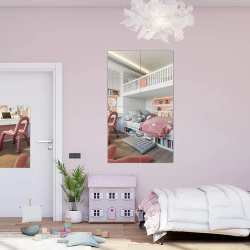 Miniatura 9 de JEOYOO Azulejos de Espejo de Pared de Vidrio HD de Cuerpo Completo - Juego de 4, 8'' x 8'' - Sin Marco, Ideal para Dormitorio, Gimnasio en Casa
