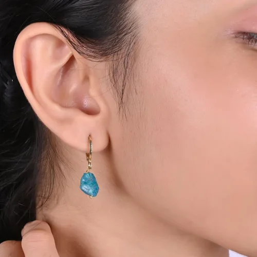 Miniatura 12 de Gempires Handmade Gemstone Hoop Earrings Raw Crystal Dangle Jewelry Hypoallergenic Gold Plated Lightweight Elegant Jewelry Gifts For Women