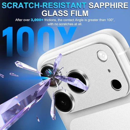 Miniatura 4 de Suoman Protector de lente de cámara para iPhone 17 Pro Max, [todo en uno esmerilado] [Adhesión fuerte] Marco de metal, cubierta de lente de cámara