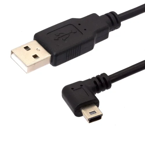 Miniatura 8 de Cable USB 2.0 A macho a ángulo mini, 90 grados de ángulo descendente Mini 5P Cable de carga de sincronización de datos para Garmin Dash Cam Car
