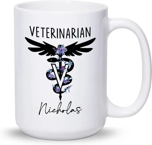 Miniatura 12 de Taza veterinaria personalizada, taza veterinaria de cuidado de animales, regalos para veterinarios, taza con nombre personalizado de veterinario