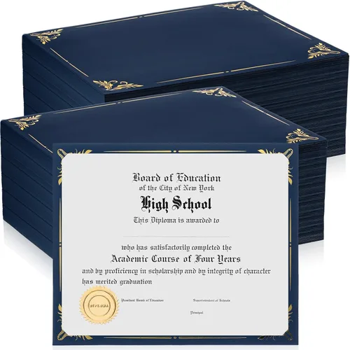 Miniatura 9 de Fainne 100 unidades de papel de aluminio para certificados, 8.5 x 11 pulgadas, cubierta de diploma de premio de una sola cara para cartulina, papel