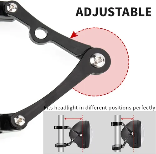 Miniatura 3 de Soporte Universal de Montaje de Faro de Motocicleta Negro 39-41mm Tubos de Horquilla Aluminio CNC Soporte de Faro Delantero Compatible con Harley