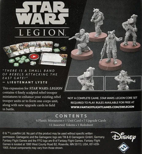 Miniatura 4 de Legion, juego de Star Wars, expansión Rebel Troopers Upgrade (actualización de soldados rebeldes), juego de batallas para dos jugadores, juego