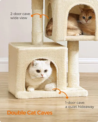 Miniatura 9 de Feandrea Árbol para gatos, torre para gatos de 26.4 pulgadas, condominio de felpa para gatitos de hasta 7 libras, percha grande, 2 cuevas, poste