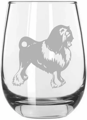 Miniatura 530 de Sakhalin Husky Dog - Copa de vino grabada personalizada de 15.25 onzas sin tallo