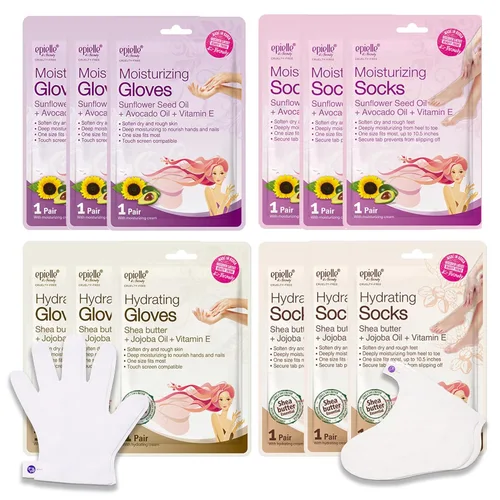 Miniatura 11 de Epielle Máscara Hidratante para Pies 6 Pares, Alivia y Suaviza con Manteca de Karité y Aceite de Jojoba, Calcetines Hidratantes Profundos para Pies