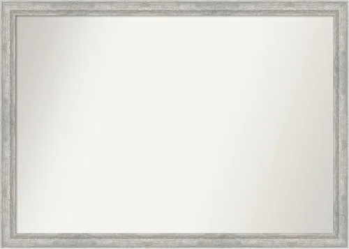 Miniatura 408 de Amanti Art Espejo de baño plateado para sobre fregadero, 23 x 23 pulgadas, espejo cuadrado plateado en ángulo, marco de madera moderno medio, se