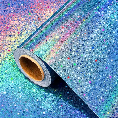 Miniatura 12 de Burymento Rollo de papel de regalo plateado, papel de regalo de punto holográfico metálico para cumpleaños, San Valentín, día de la madre