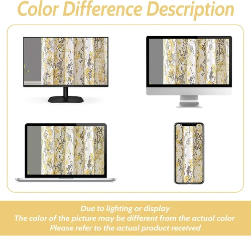 Miniatura 8 de DriftAway Leah - Cortina de ventana con aislamiento térmico y estampado floral abstracto, bolsillo para cortinero, 52 x 14 pulgadas, más cabecera