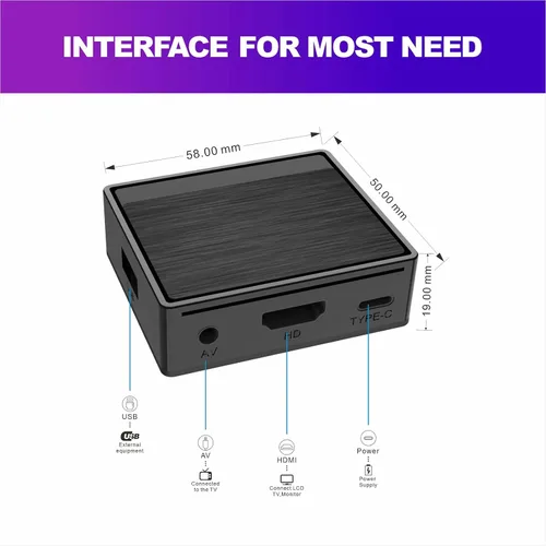 Miniatura 2 de BOXPUT Mini Android TV Box 12.0 Lemon TV Caja pequeña 4K Smart TV Box 2026 con control remoto por voz BT - BT5.4, 2 GB / 16 GB, Allwinner H618