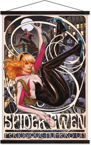 Miniatura 8 de Trends International Marvel Comics - Póster de pared de Spider-Gwen - Cover #1, 14.725 x 22.375 pulgadas, versión enmarcada de madera de granero
