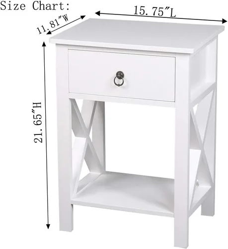 Miniatura 2 de Mesitas de noche para sofá de 2 niveles, mesa auxiliar para sala de estar, muebles de dormitorio