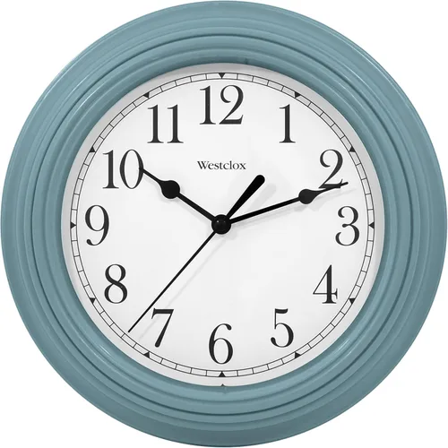 Miniatura 12 de Westclox Reloj de pared redondo con movimiento de cuarzo, diseño analógico contemporáneo, funciona con pilas para uso en interiores