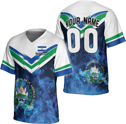 Camiseta de fútbol de El Salvador personalizada de El Salvador Jersey de fútbol de El Salvador para hombres, camisas de El Salvador 3D