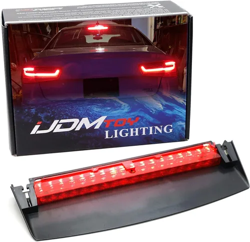 iJDMTOY OEM-Spec - Conjunto de barra de luz de freno para parabrisas trasero con lente roja, montaje alto, compatible con Audi A4 S4 Sedan 2009-2016