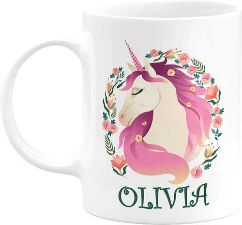 Miniatura 10 de Tazas de café personalizadas, taza de café de unicornio Dabbing con nombre, 11 onzas, regalos de unicornio personalizados