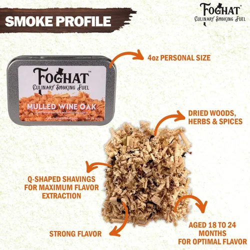 Miniatura 3 de Foghat Cocktail Smoker Virutas de madera – Virutas de roble de vino caliente de 4 onzas para ahumador, whisky y bebida, chips de madera natural