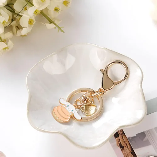 Miniatura 3 de 2 platos con forma de hoja de loto, cuenco pequeño para llaves, bandeja de cerámica para joyas, organizador de collares, aretes para mamá, amiga