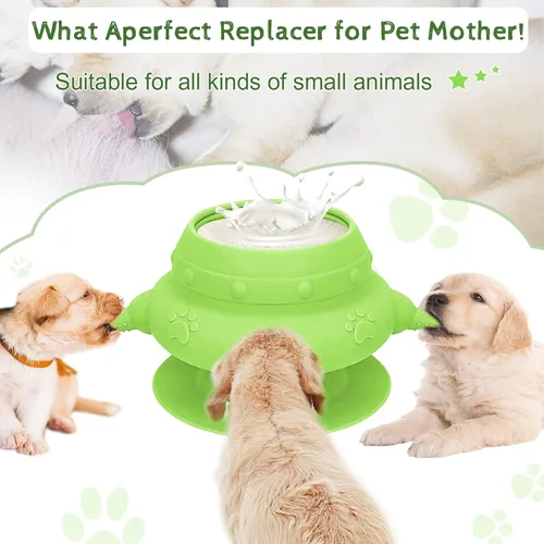 Miniatura 5 de Comedero para cachorros para varios cachorros, 4 tetinas, alimentador de leche para cachorros, estación de lactancia de silicona para cachorros, 8.1