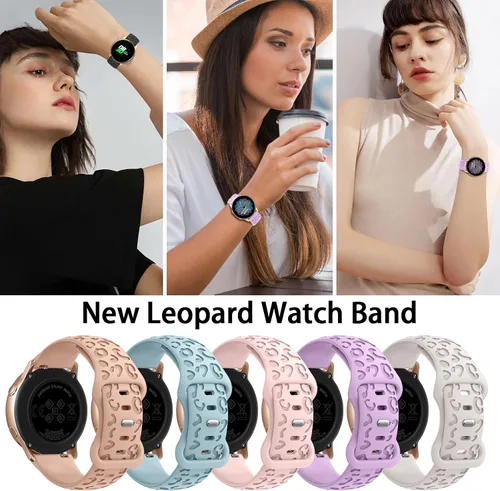 Miniatura 3 de 4 Pack de bandas grabadas con leopardo compatibles con Samsung Galaxy Watch 7/FE/6/5/4 Band 40mm 44mm, Galaxy Watch 5 Pro 45mm, Galaxy Active 2