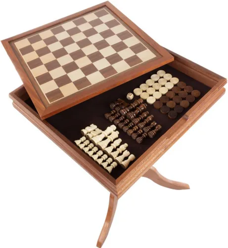 Miniatura 6 de Trademark Games - Mesa de juego reversible con tablero de ajedrez y backgammon - Muebles de sala