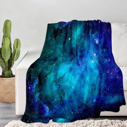 Miniatura 2 de Manta de galaxia espacial, suave y cálida manta de felpa de forro polar de 50 x 40 pulgadas, manta de franela suave y acogedora para cama, sofá