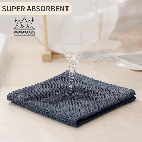 Miniatura 501 de Kitinjoy - Paños de cocina de 100 % algodón, tela de tejido gofrado, paño de limpieza ultrasuave, absorbente y de secado rápido. Beige