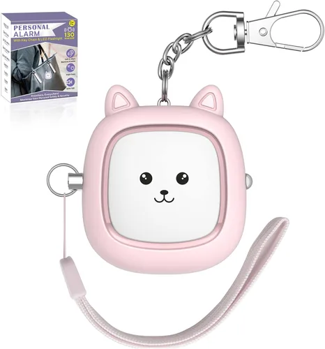 Miniatura 8 de Alarma personal de sonido seguro, alarma de llavero con sirena de 130 dB, alarma de seguridad de emergencia con luz LED, sirena de seguridad