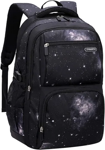 Miniatura 12 de JiaYou Mochila de galaxia con patrón espacial para niños, primaria, junior, escuela secundaria, mochila para computadora portátil, azul azul