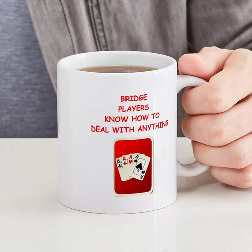 Miniatura 6 de CafePress A Funny Bridge Joke On Gifts And T Shirts. Tazas Taza de café de cerámica de 11 oz (11.0 fl oz)