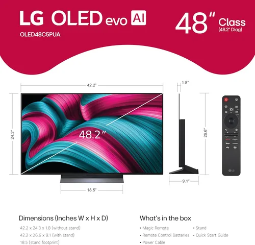 Miniatura 2 de LG Smart TV Class OLED evo AI 4K C5 Series de 48 pulgadas con Dolby Atmos, Dolby Vision, HDR10, AI Super Upscaling 4K, modo Cineasta, Orquesta Wow