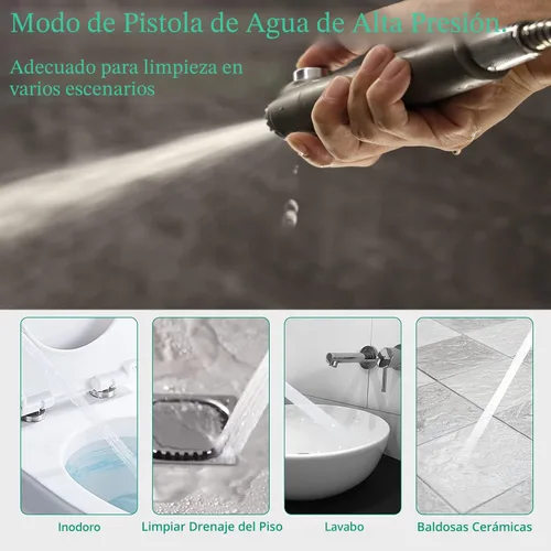 Miniatura 5 de Cabezal de ducha con mano, cabezales de ducha de alta presión, alto flujo incluso con baja presión de agua, cabezal de ducha de mano, cabezal de Gris