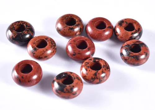 Miniatura 28 de Cuentas de piedra natural de agujero grande (0.23 a 0.236 pulgadas) pulidas Rondelle cuentas de piedras preciosas europeas para pulseras de dijes