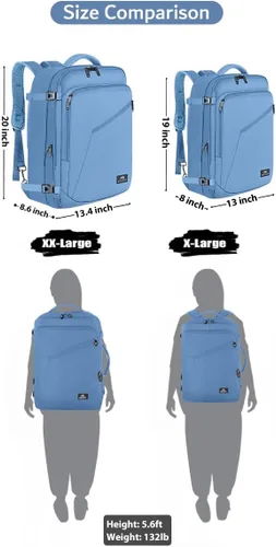 Miniatura 59 de MATEIN - Mochila de viaje extragrande de 10.56 galones, mochila de viaje ampliable apta para aerolíneas, para viajeros de fin de semana, hombres