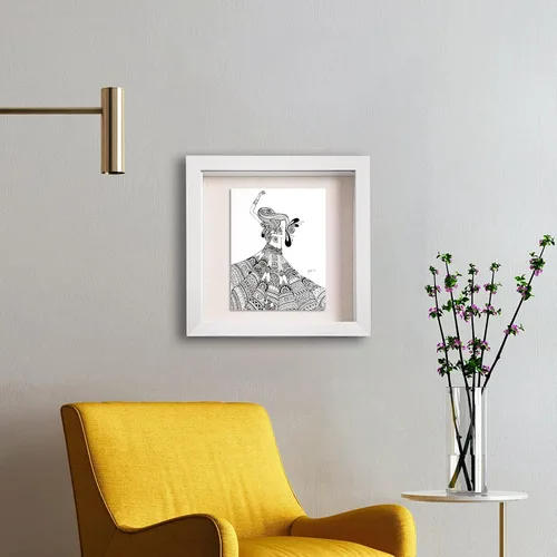 Miniatura 3 de QDSSDECO Cajas de sombra de 8 x 8 pulgadas con parte trasera de lino suave, caja de sombra 3D de vidrio de madera profunda para pared y mesa