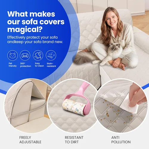 Miniatura 6 de XINEAGE Fundas 100% impermeables para sofá modular en forma de L, reversible, lavable, con botones de chaise plum flower, protector de muebles