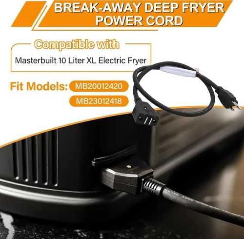 Miniatura 3 de Cable de alimentación magnético de repuesto para freidora eléctrica Masterbuilt XL de 10 litros, piezas y accesorios para freidoras de pavo