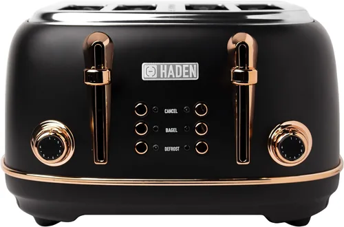 Miniatura 13 de Haden Heritage Tostadora de ranura ancha de 2 rebanadas, tostadora de pan de acero inoxidable con control de tostado ajustable, bandeja para migas