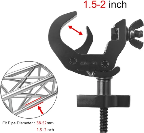 Miniatura 2 de MFL. Abrazadera de armadura resistente, Abrazaderas de luz DJ de aleación de aluminio de 330 libras, Se adapta a armadura de 1.5-2.0 pulgadas