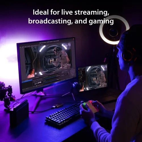 Miniatura 3 de j5create Tarjeta de captura de video HDMI 4K, enlace de cámara DSLR, adaptador de captura de juegos para juegos en vivo, transmisión, transmisión