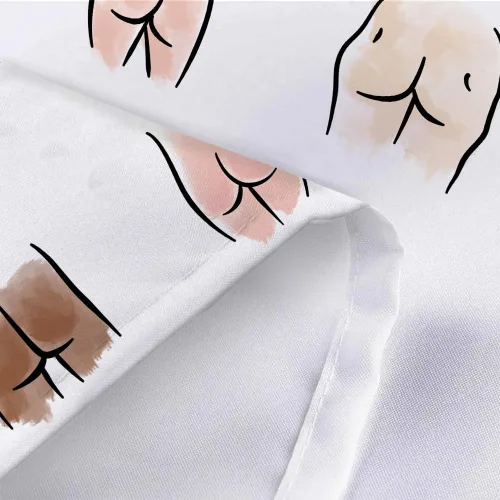 Miniatura 7 de JAWO Divertida cortina de ducha para baño, divertido juego de cortinas de ducha de tela hilarante, accesorios de decoración de baño blancos, ganchos